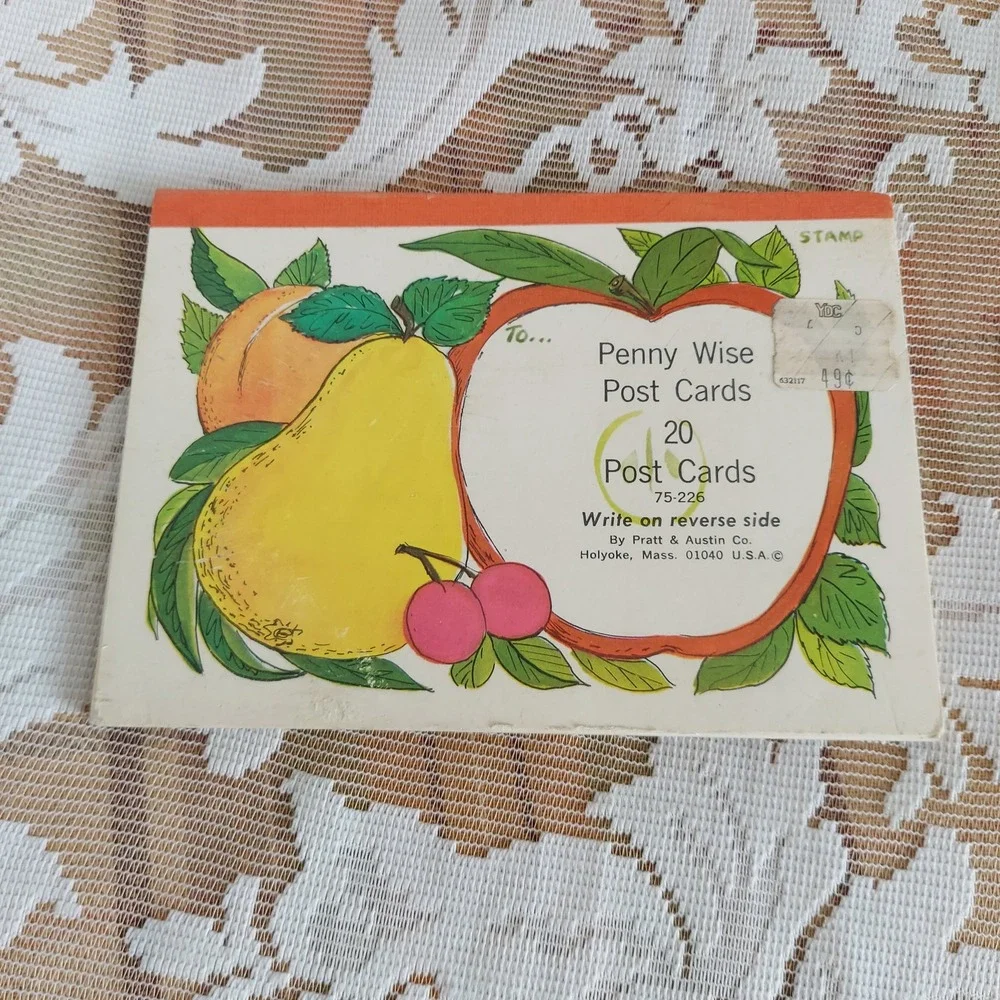 Vintage Pratt & Austin Penny Wise Post Cards Fruit Illustration 14 Count Booklet